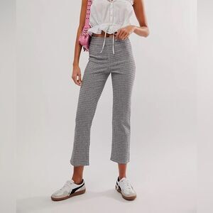 Vintage 90s Y2K Liz Claiborne Plaid Gingham Capri Pants Black White Size 16P